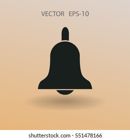 Flat icon of bell. vector illustration