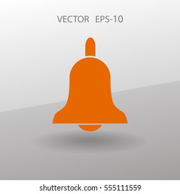 Flat icon of bell. vector illustration