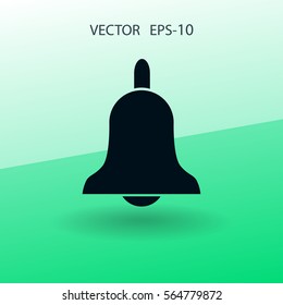 Flat icon of bell. vector illustration