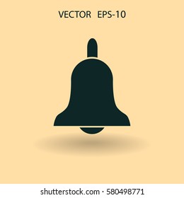 Icono plano de la campana. ilustración vectorial
