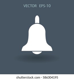 Flaches Symbol der Glocke. Vektorgrafik