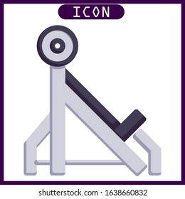 Flat icon of bench press in vector design