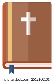 Flat icon of bible book isolated on white background.