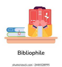 Here’s a flat icon of a bibliophile 