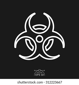 Flat icon of biological hazard