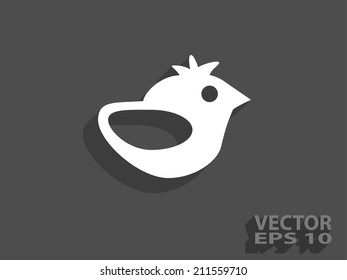 Flat icon of bird