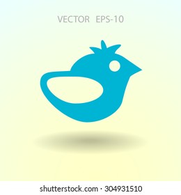Flat icon of bird