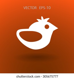 Icono plano del pájaro