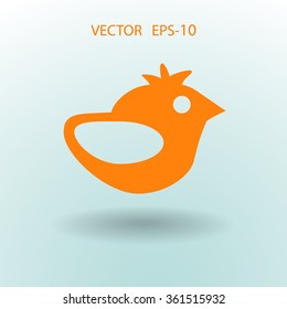 Icono plano del pájaro