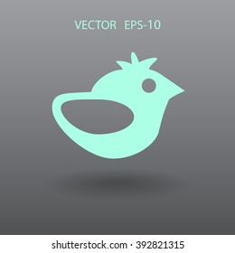 Flat icon of bird