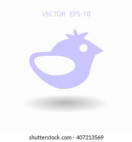 Flat icon of bird