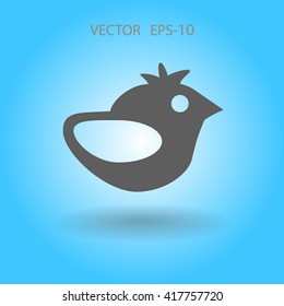 Flat icon of bird
