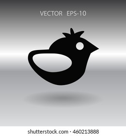 Flat icon of bird