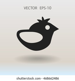 Ícone plano do pássaro