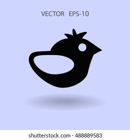 Flat icon of bird