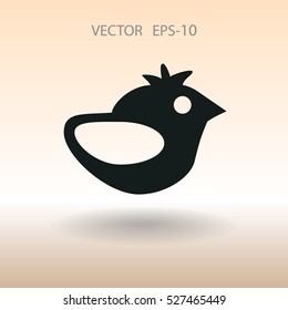 Flat icon of bird. vector illustration