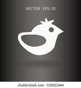 Flat icon of bird. vector illustration
