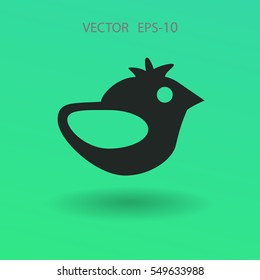 Flat icon of bird. vector illustration