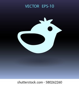 Flat icon of bird. vector illustration