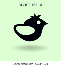 Flat icon of bird. vector illustration