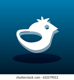 Flat icon of bird. vector illustration