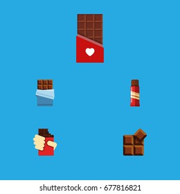 Flat Icon Bitter Set Of Chocolate, Cocoa, Bitter And Other Vector Objects. Also Includes Delicious, Sweet, Chocolate Elements.