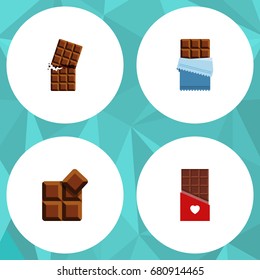 Flat Icon Bitter Set Of Cocoa, Wrapper, Bitter And Other Vector Objects. Also Includes Cocoa, Shaped, Bitter Elements.