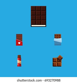 Flat Icon Bitter Set Of Bitter, Cocoa, Dessert And Other Vector Objects. Also Includes Dessert, Confection, Sweet Elements.