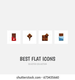 Flat Icon Bitter Set Of Bitter, Delicious, Cocoa And Other Vector Objects. Also Includes Shaped, Bitter, Chocolate Elements.