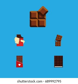 Flat Icon Bitter Set Of Dessert, Shaped Box, Cocoa And Other Vector Objects. Also Includes Dessert, Shaped, Cocoa Elements.