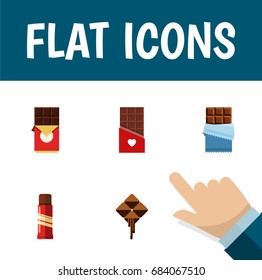 Flat Icon Bitter Set Of Sweet, Bitter, Delicious And Other Vector Objects. Also Includes Shaped, Cocoa, Bitter Elements.