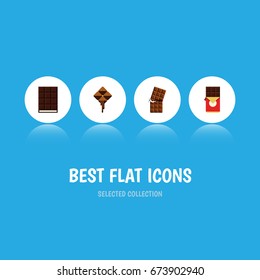 Flat Icon Bitter Set Of Wrapper, Dessert, Delicious And Other Vector Objects. Also Includes Delicious, Shaped, Wrapper Elements.