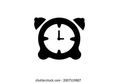 Flat icon of black o’clock 
