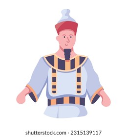 A flat icon of black pharaoh 
