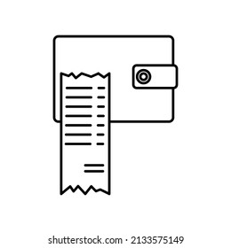 Icono plano con cartera negra. Icono de moneda. Ilustración plana de la bolsa de dinero. Ilustración vectorial. imagen de stock.