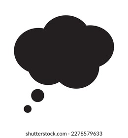 Flat icon with black thought icon on light background. Flat vector illustration. Chat icon set.