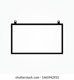 flat icon in black and white style interactive whiteboard