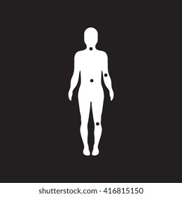 flat icon in black and white  style body osteoarthritis