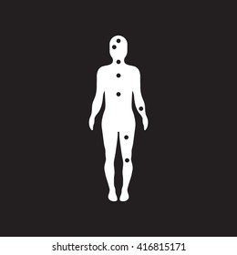 flat icon in black and white  style Ebola symptoms pain