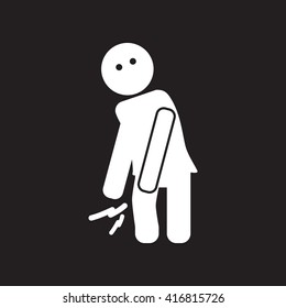 flat icon in black and white  style problems joints
