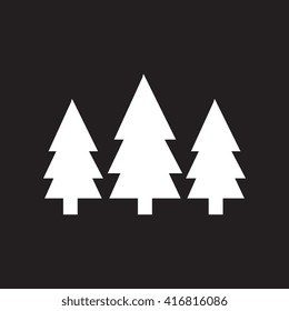 flat icon in black and white  style Fir Trees  