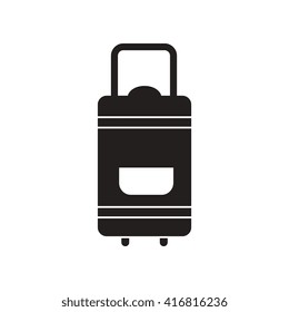 flat icon in black and white  style travel suitcase  