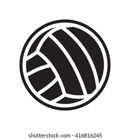 flat icon in black and white  style volleyball ball