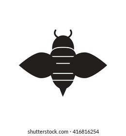 flat icon in black and white  style Honey bee  
