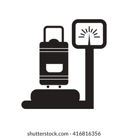 flat icon in black and white  style Luggage weighing 