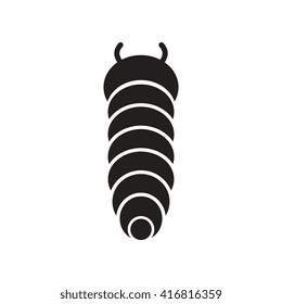 flat icon in black and white  style insect caterpillar 