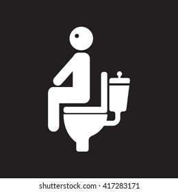 flat icon in black and white  style people diarrhea
