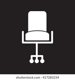 flat icon in black and white  style office chair 