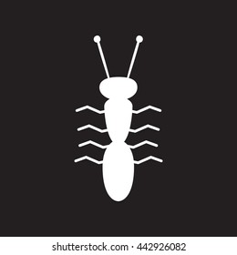 flat icon in black and white  style ant insect 