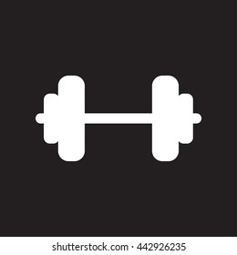 flat icon in black and white  style barbell sport  